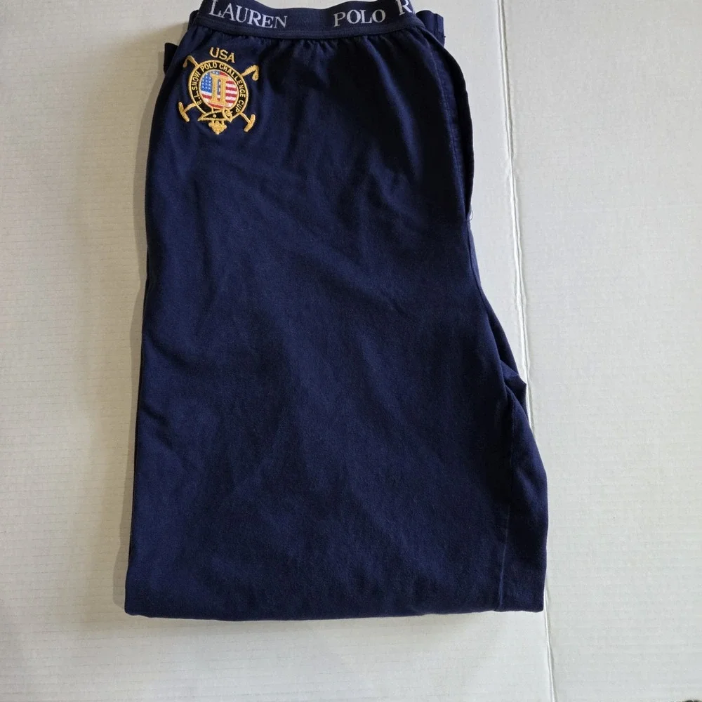 Polo Ralph Lauren Snow‎ Polo Challenge Cup Sz Large Blue Sleep Pants Red Pony